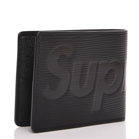 supreme louis vuitton wallet|Louis Vuitton x Supreme Slender Wallet Epi Black .